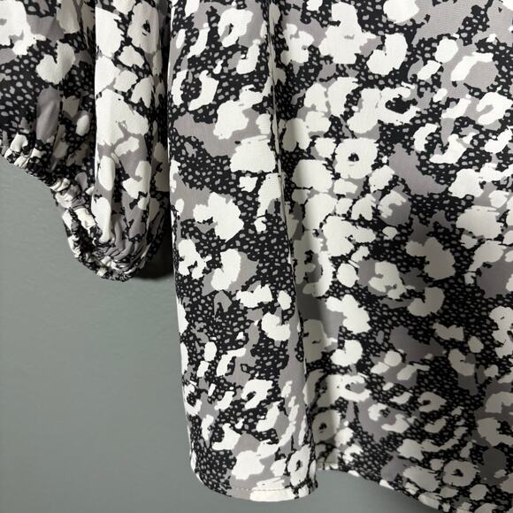 Evereve Peyton Jensen Black & White One Shoulder Tori Top - Size Small - Peasant - Picture 3 of 6